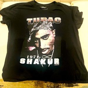 2PAC Womens' MED Black Short Sleeve Rapper Tupac Shakur Music T-Shirt